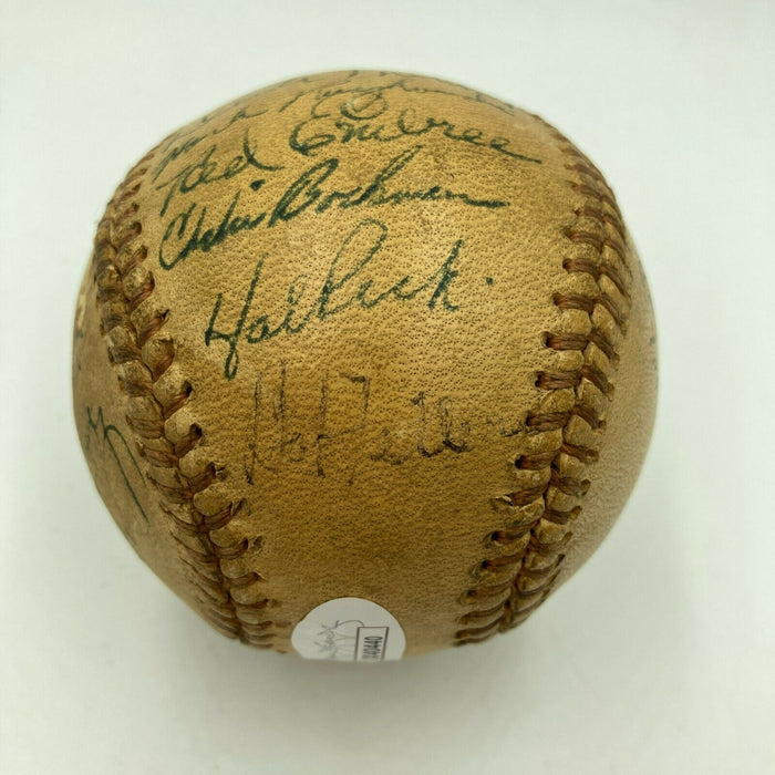 1947 Cleveland Indians Team Signed Official American League Baseball JSA COA