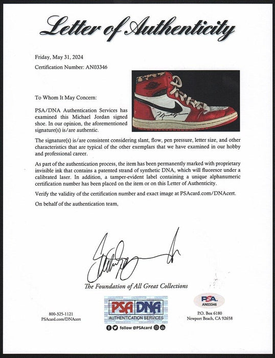 Michael Jordan Rookie Signed Pair Of 1985 Nike Jordan 1 Shoes Sneakers PSA DNA