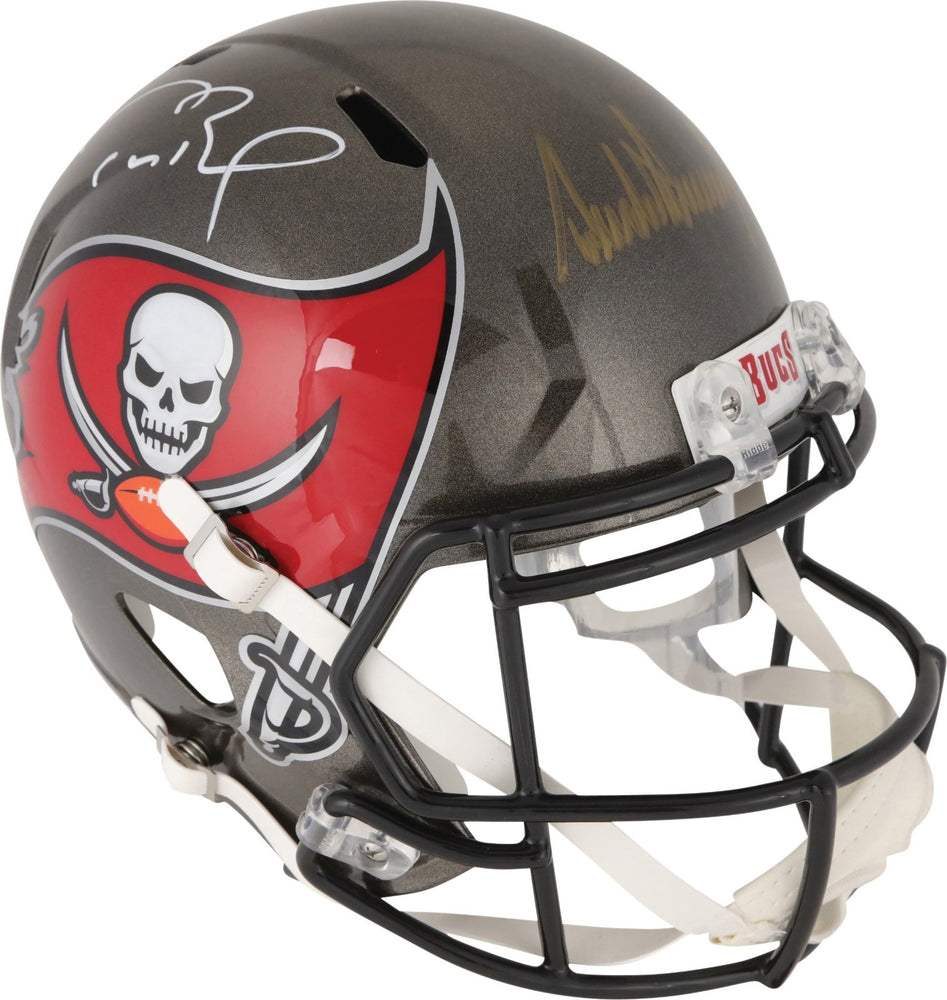 President Donald Trump & Tom Brady Signed Riddell Buccaneers NFL Helmet JSA COA