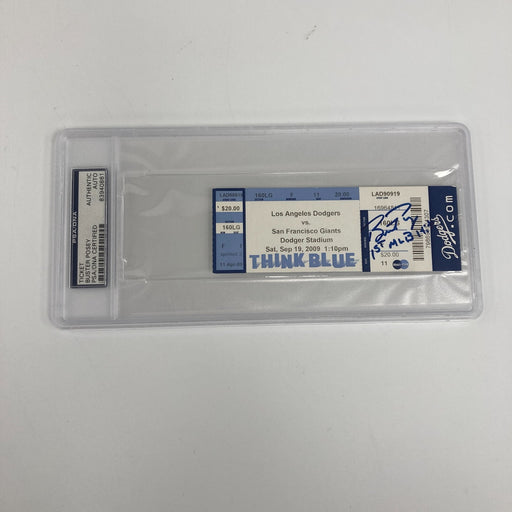 Buster Posey First MLB Home Run 9-19-2009 Signed Ticket PSA DNA