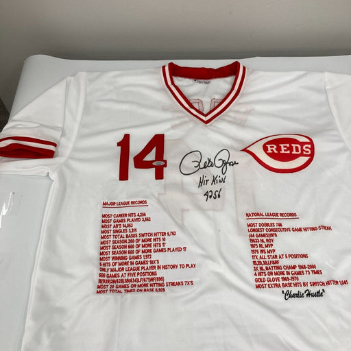 Pete Rose "Hit King 4256" Signed Cincinnati Reds Jersey Tristar Hologram