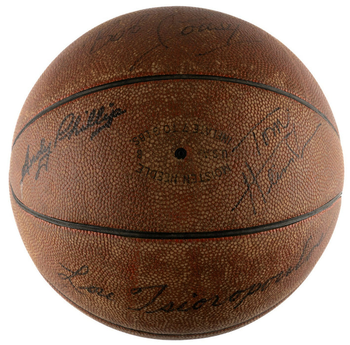 1956-1957 Boston Celtics NBA Champs Team Signed Basketball Bill Russell PSA DNA