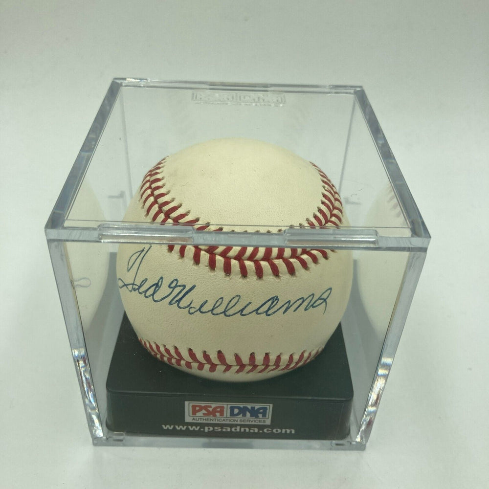 Beautiful Ted Williams Single Signed AL Baseball PSA DNA Auto Graded MINT 9