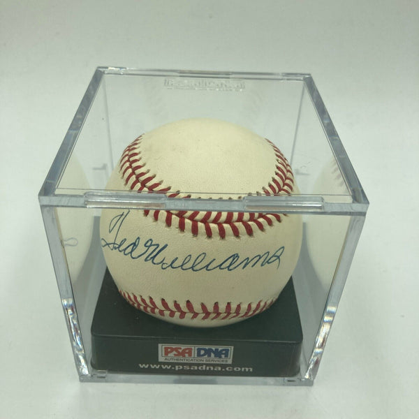 Beautiful Ted Williams Single Signed AL Baseball PSA DNA Auto Graded MINT 9
