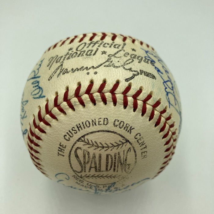 Stunning  1956-1957 Milwaukee Braves Team Signed NL Baseball Hank Aaron JSA COA