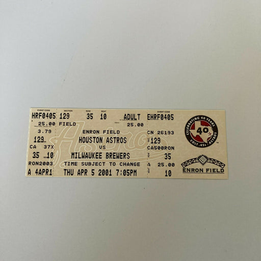 Ben Sheets MLB Debut First Game Original Ticket April 5, 2001