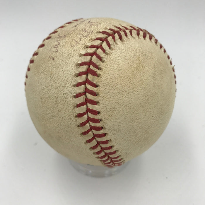Mark Gubicza 9-28-1995 33rd Start Signed Game Used Baseball PSA DNA COA