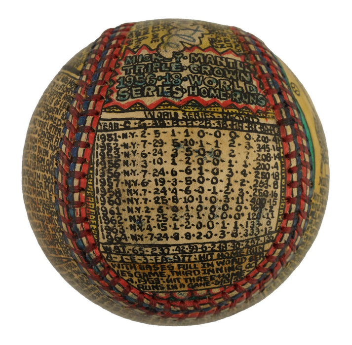Beautiful Mickey Mantle Hand Painted George Sosnak Folk Art Baseball 1/1 Signed