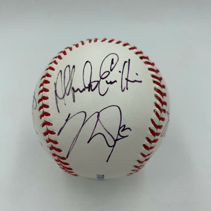 Mike Trout & Albert Pujols 2014 Los Angeles Angels Team Signed MLB Baseball JSA