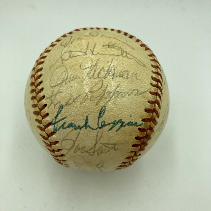 1974 Chicago Cubs Team Signed Vintage Wilson Baseball Ernie Banks JSA COA