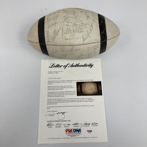 Johnny Unitas 1961 Baltimore Colts Team Signed Spalding Football PSA DNA COA