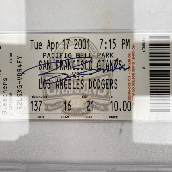 Barry Bonds Signed 500 Home Run April 17, 2001 Full Ticket PSA 9 MINT