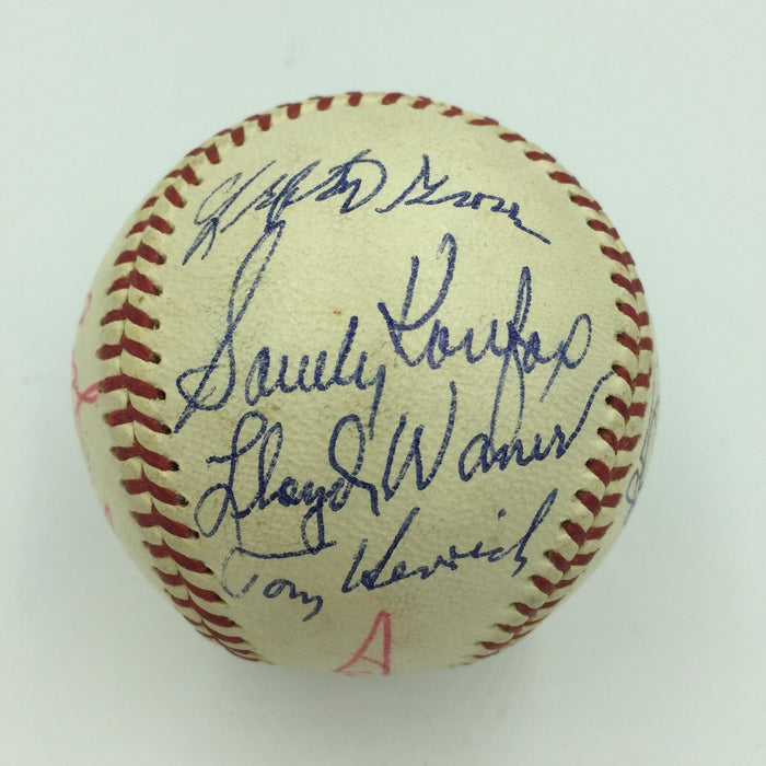 Sandy Koufax 1972 Induction Day Signed Baseball Chick Hafey Lefty Grove JSA COA