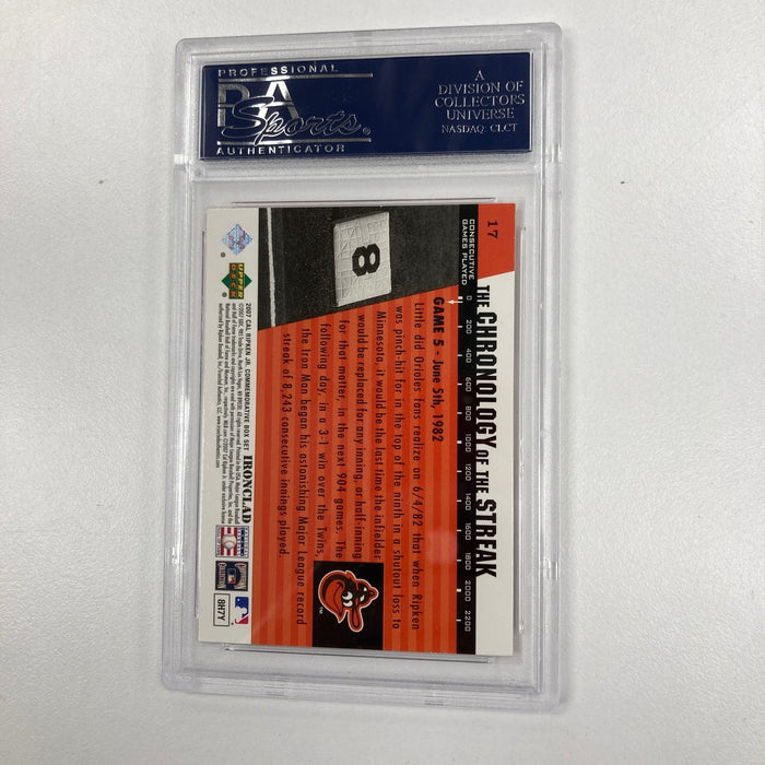 2007 Upper Deck Cal Ripken Jr. Signed Baseball Card Auto PSA DNA