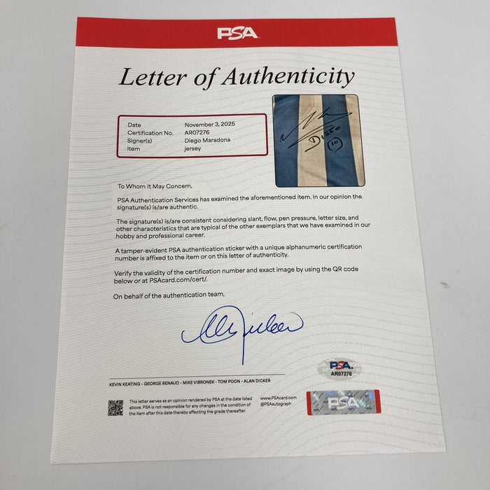 Diego Maradona Signed Argentina National Team Jersey PSA DNA & Beckett COA