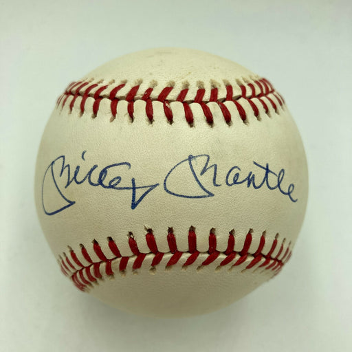 Beautiful Mickey Mantle Signed American League Baseball PSA DNA Graded MINT 9