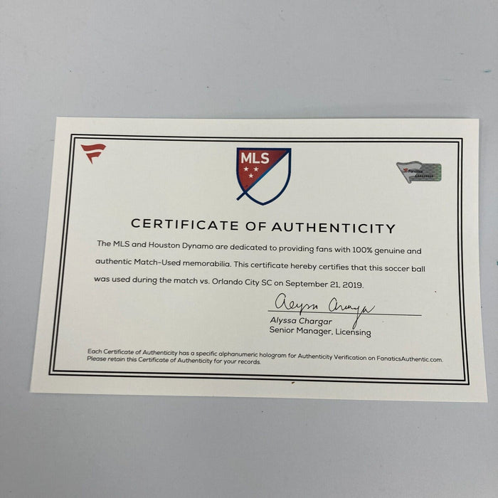 2019 Houston Dynamo Team Signed Soccer Ball Beckett & Fanatics COA
