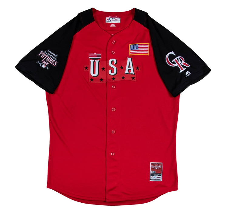 Trevor Story 2015 Rookie Game Used All Star Game  Team USA Jersey MLB Authentic
