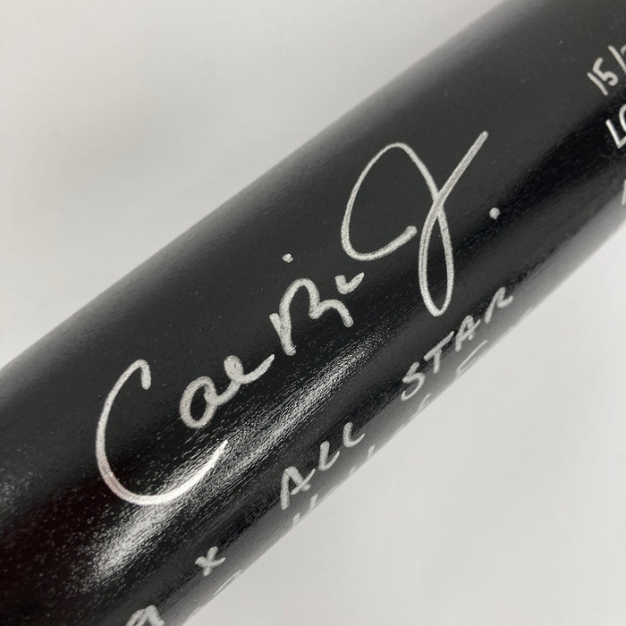 Cal Ripken Jr. Signed Heavily Inscribed STATS Baseball Bat MLB & Fanatics Holo