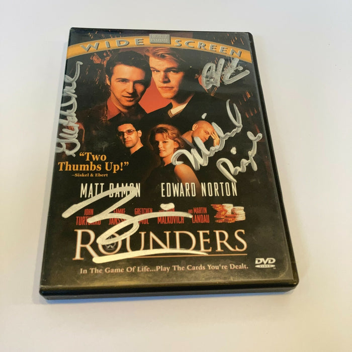 Rounders Movie Cast Signed DVD Michael Rispoli Gretchen Mol Richards Levien JSA