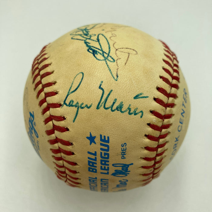 Mickey Mantle Roger Maris Joe Dimaggio Yankees Multi Signed Baseball PSA DNA COA