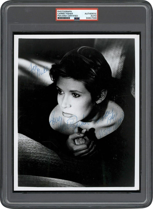 Carrie Fisher Signed 1991 8x10 Photo PSA DNA Encapsulated Star Wars