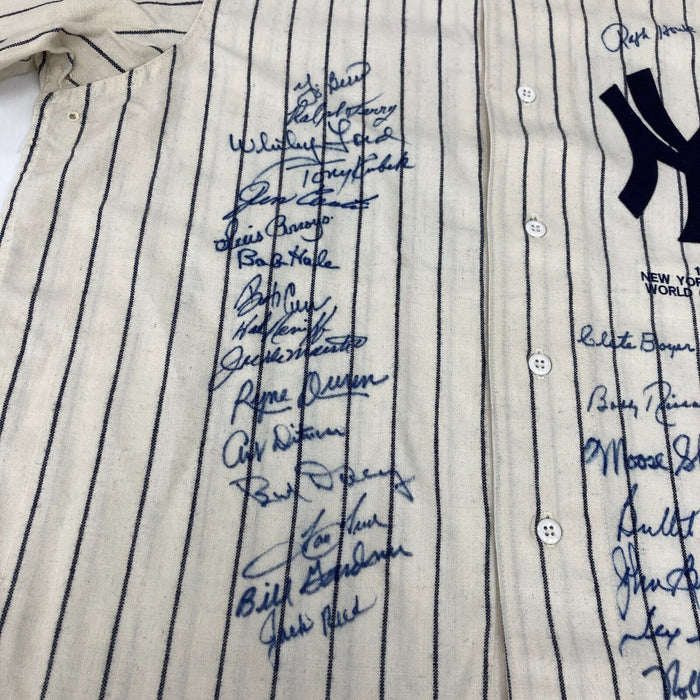 1961 New York Yankees World Series Champs Team Signed Jersey 24 Sigs PSA DNA COA