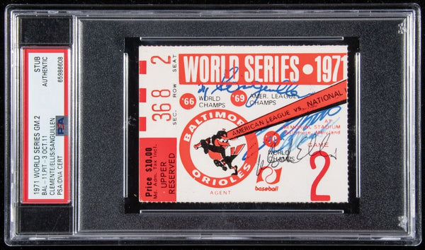 Roberto Clemente Signed 1971 World Series Ticket PSA DNA