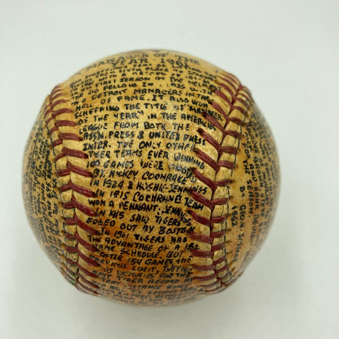 Bob Scheffing Signed Hand Painted George Sosnak Folk Art Baseball Detroit Tigers