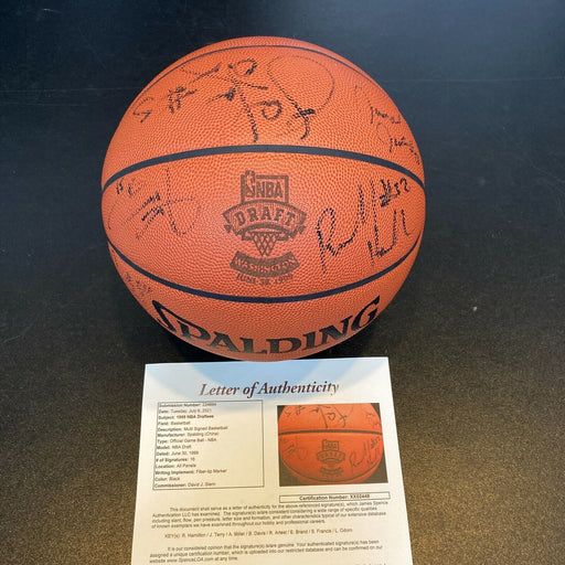 Elton Brand Steve Francis Baron Davis 1999 NBA Draft Signed Basketball JSA COA