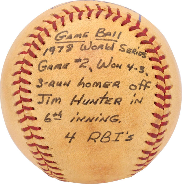 Ron Cey Home Run Signed 1978 World Series Game Used Baseball Dodgers PSA