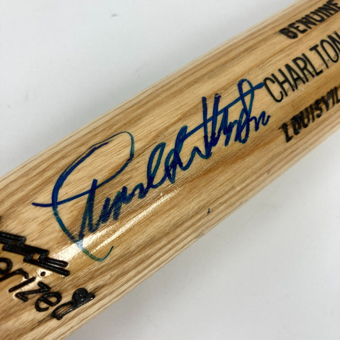 Charlton Heston Signed Game Model Louisville Slugger Baseball Bat PSA DNA MINT 9