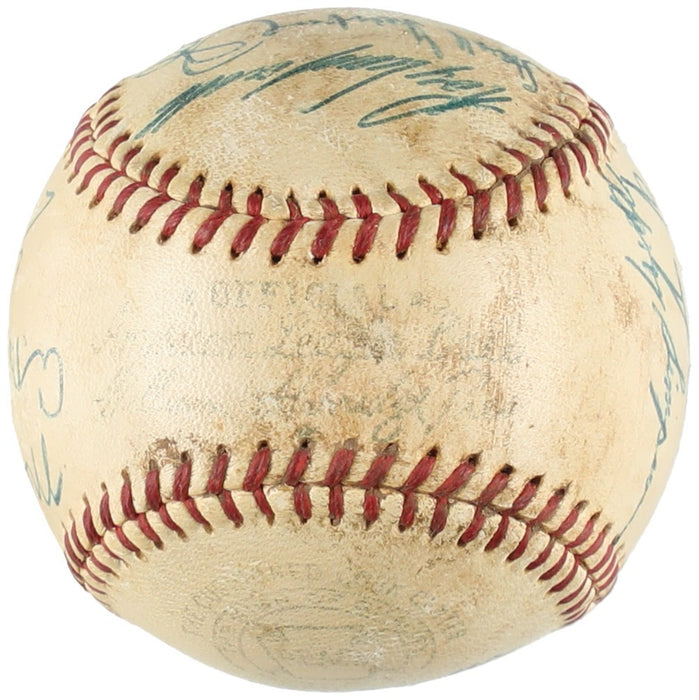 1953 Mickey Mantle Ted Williams Roy Campanella Greenberg HOF Signed Baseball JSA