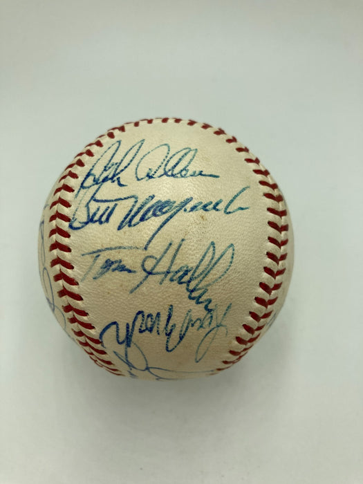 Beautiful 1967 All Star Game Team Signed Baseball Roberto Clemente 25 Sigs JSA