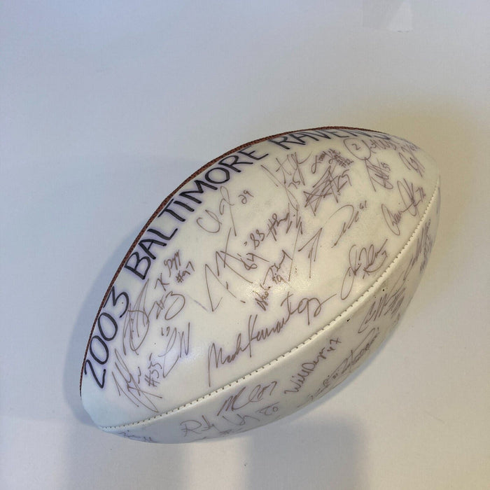 2003 Baltimore Ravens Team Signed Wilson NFL Football JSA COA #3