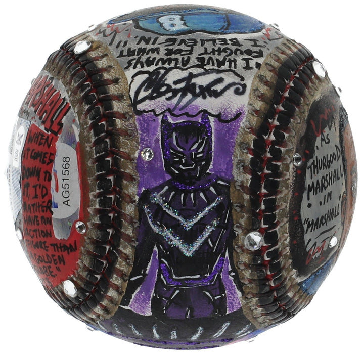Chadwick Boseman Signed Charles Fazzino Jackie Robinson Pop Art Baseball PSA DNA