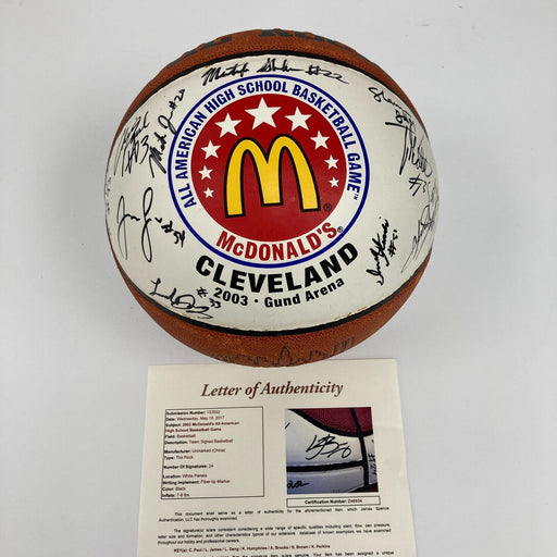 Lebron James Pre Rookie 2003 All American High School Team Signed Basketball JSA