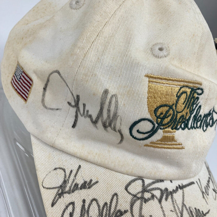 Tiger Woods Jack Nicklaus Phil Mickelson Signed President's Cup Golf Hat Beckett