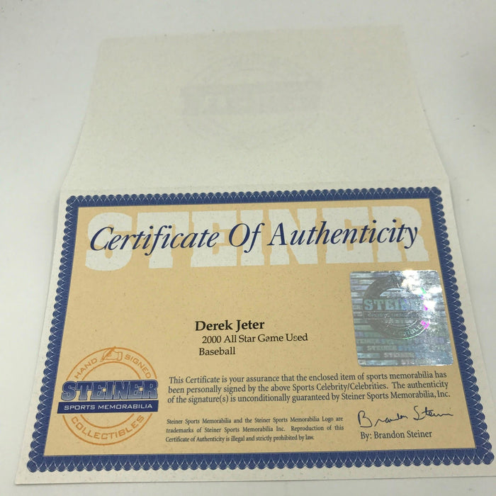 Incredible Derek Jeter Signed Game Used 2000 All Star Game Baseball Steiner COA