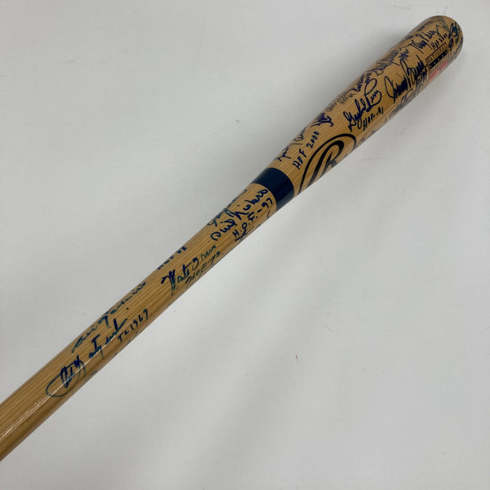 Beautiful Hall Of Fame Multi Signed Baseball Bat 52 Sigs Willie Mays JSA COA