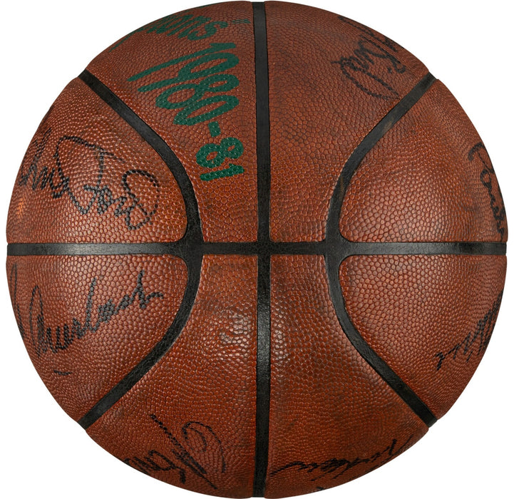 1981 Finals Game Winning Game Used Signed Basketball Boston Celtics NBA Champs