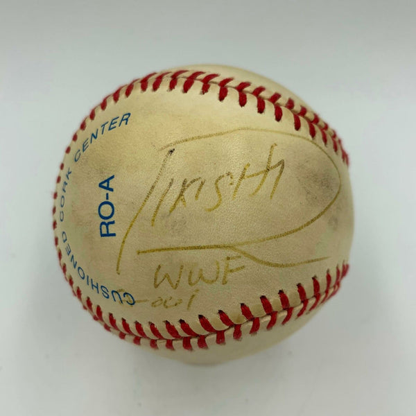 Rikishi Single Signed Autographed Baseball WWE Wrestling With JSA COA