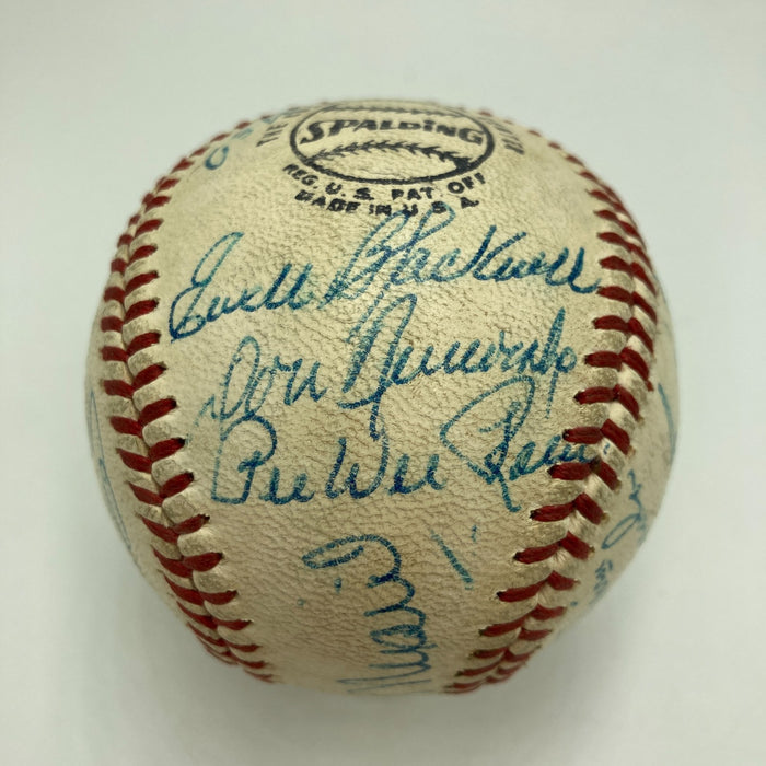 1970's Old Timers Day HOF Multi Signed Baseball Stan Musial Casey Stengel JSA