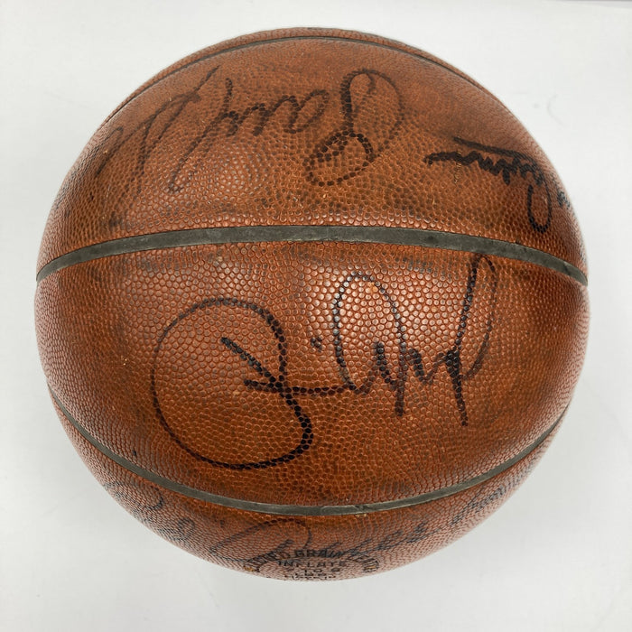 1975-76 Boston Celtics NBA Champs Team Signed Game Used Basketball Beckett COA