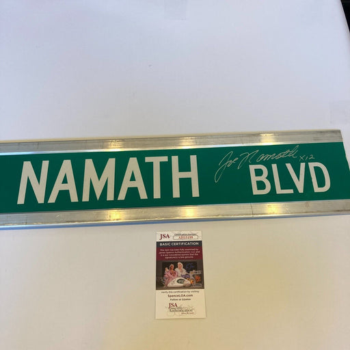 Joe Namath Signed 6x30 Street Sign Joe Namath BLVD JSA COA