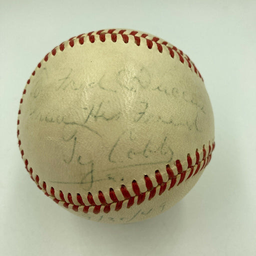 Ty Cobb Single Signed Autographed 1949 Official American League Baseball JSA COA