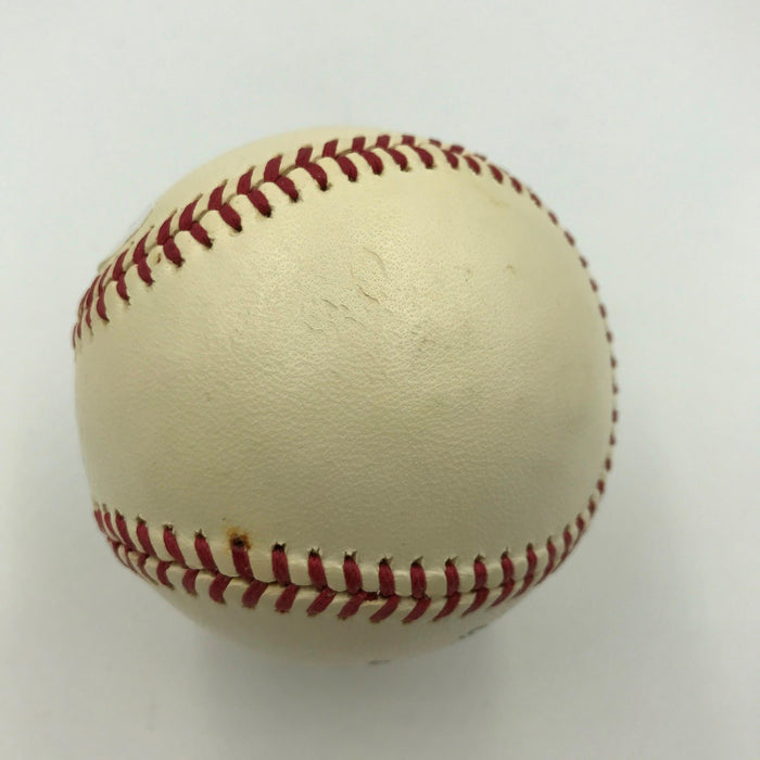 Stunning Ernie Bank 1965 Playing Days Signed National League Baseball PSA DNA