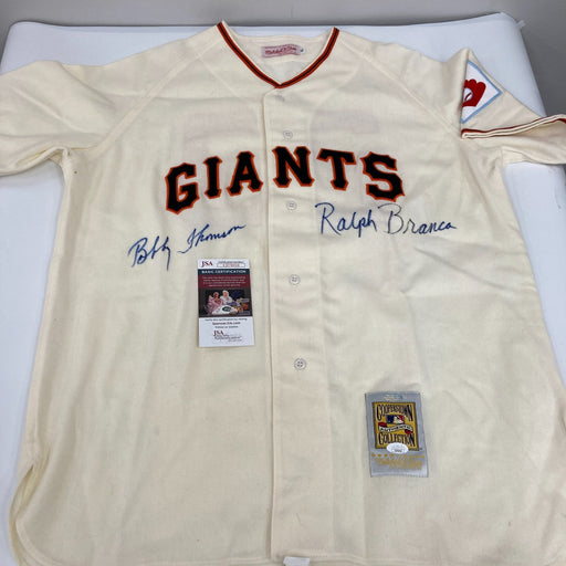 Bobby Thomson & Ralph Branca Signed New York Giants Mitchell & Ness Jersey JSA