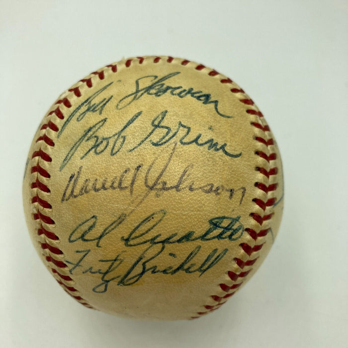 1958 New York Yankees World Series Champs Team Signed Baseball JSA COA