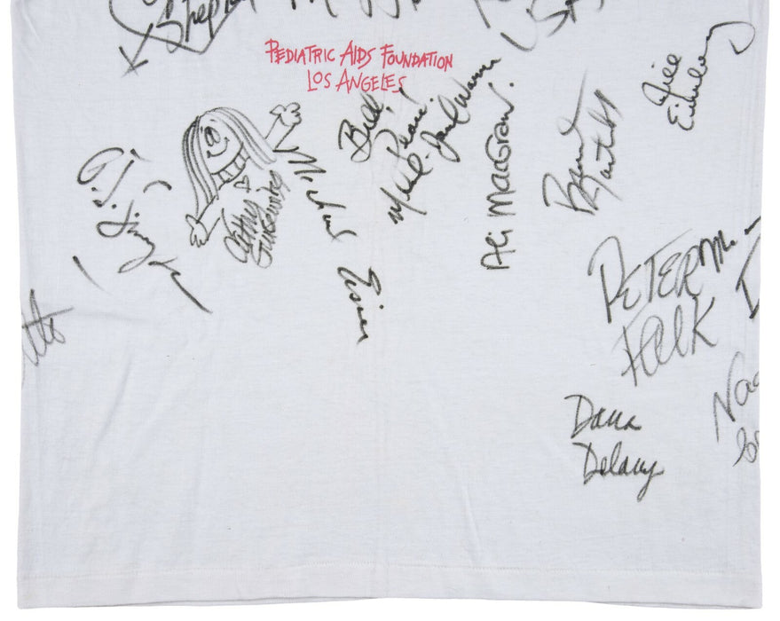 Extraordinary Celebrity Signed T-Shirt 50 Sigs John Glenn Buzz Aldrin Koufax JSA